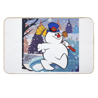 FROSTY THE SNOWMAN UNDER SNOWFLAKE Durable Bath Mat