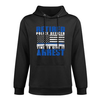 Retired Police Officer Pun - Funny Retirement Gift Shrink-Resistant Hoodie