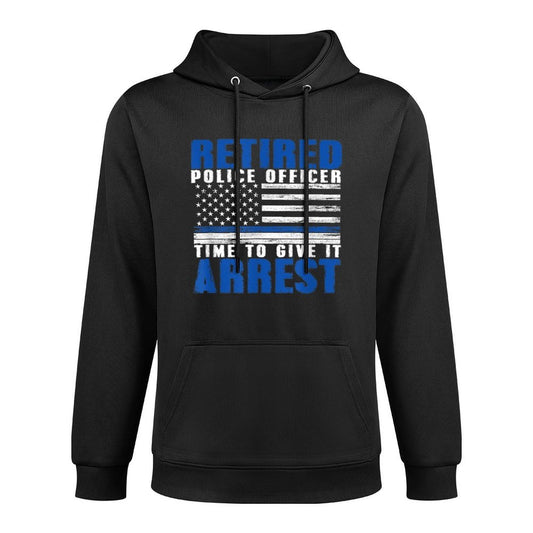Retired Police Officer Pun - Funny Retirement Gift Shrink-Resistant Hoodie