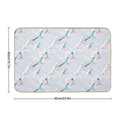 Sakura Blossom Pattern Floral Elegance Revealed  Stain-Proof Bath Mat