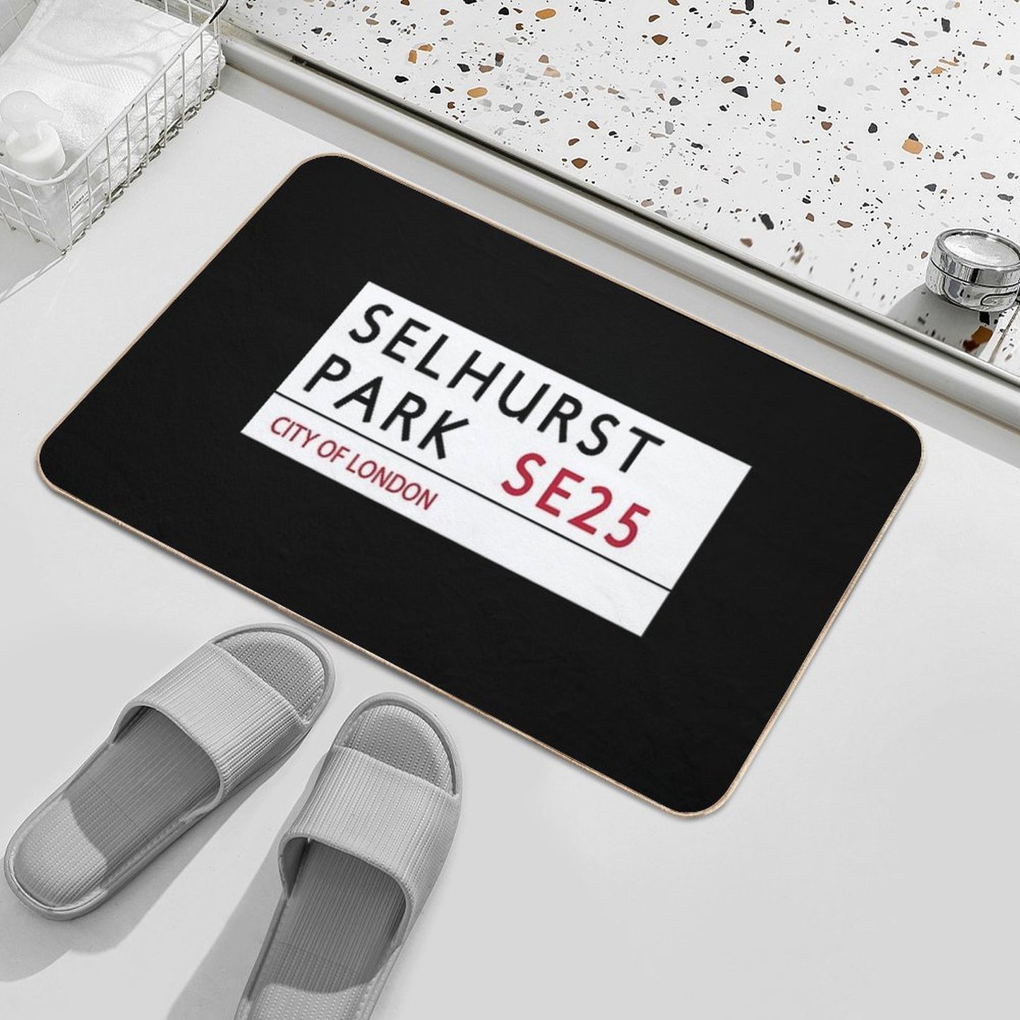 Selhurst Park Road Sign  Odorless Bath Mat