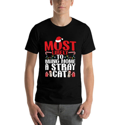 To Bring Home A Stray Cat Christmas Funny Xmas Holiday  Eco-friendly Material T-Shirt