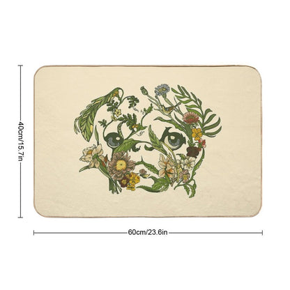 Botanical Pug  Easy Maintenance Bath Mat