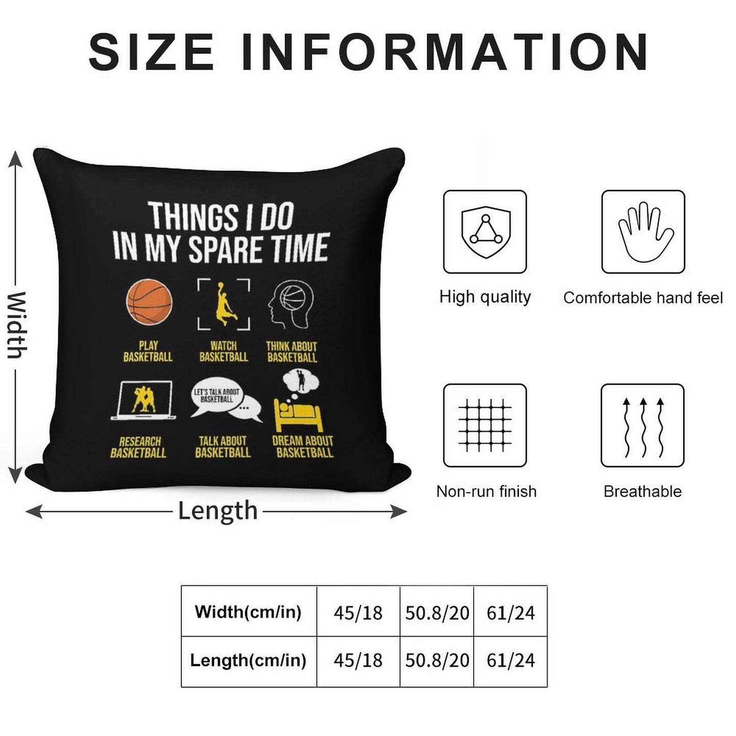 Basketball - Things I Do in My Spare Time Soft Luxury Feel Throw Pillow