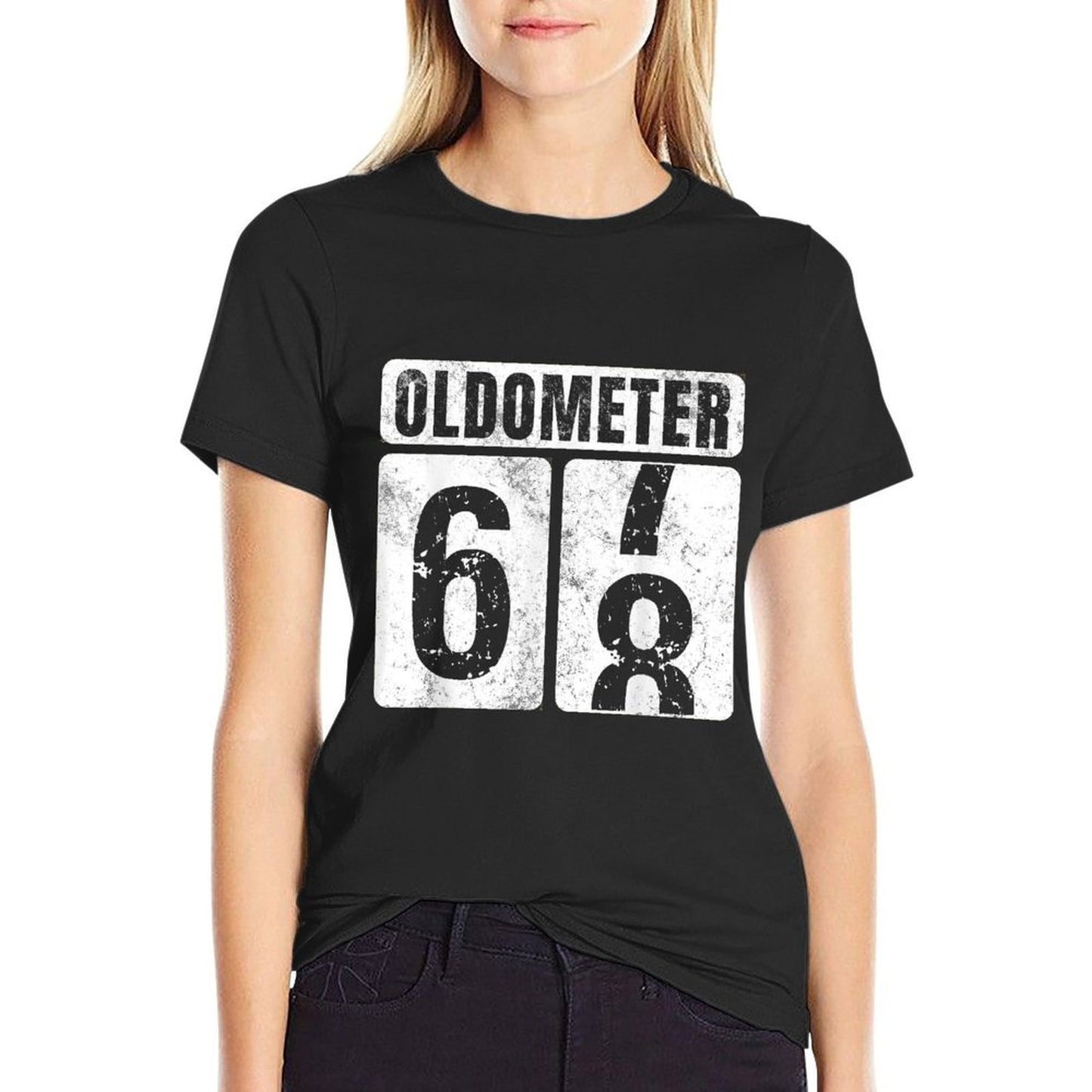 Oldometer 68 Vintage Funny 68th Birthday Gift Idea  Slim-fit Cut T-Shirt