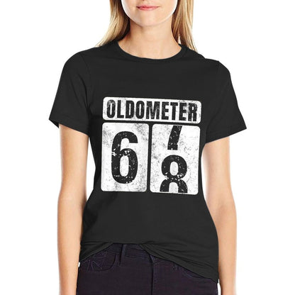 Oldometer 68 Vintage Funny 68th Birthday Gift Idea  Slim-fit Cut T-Shirt