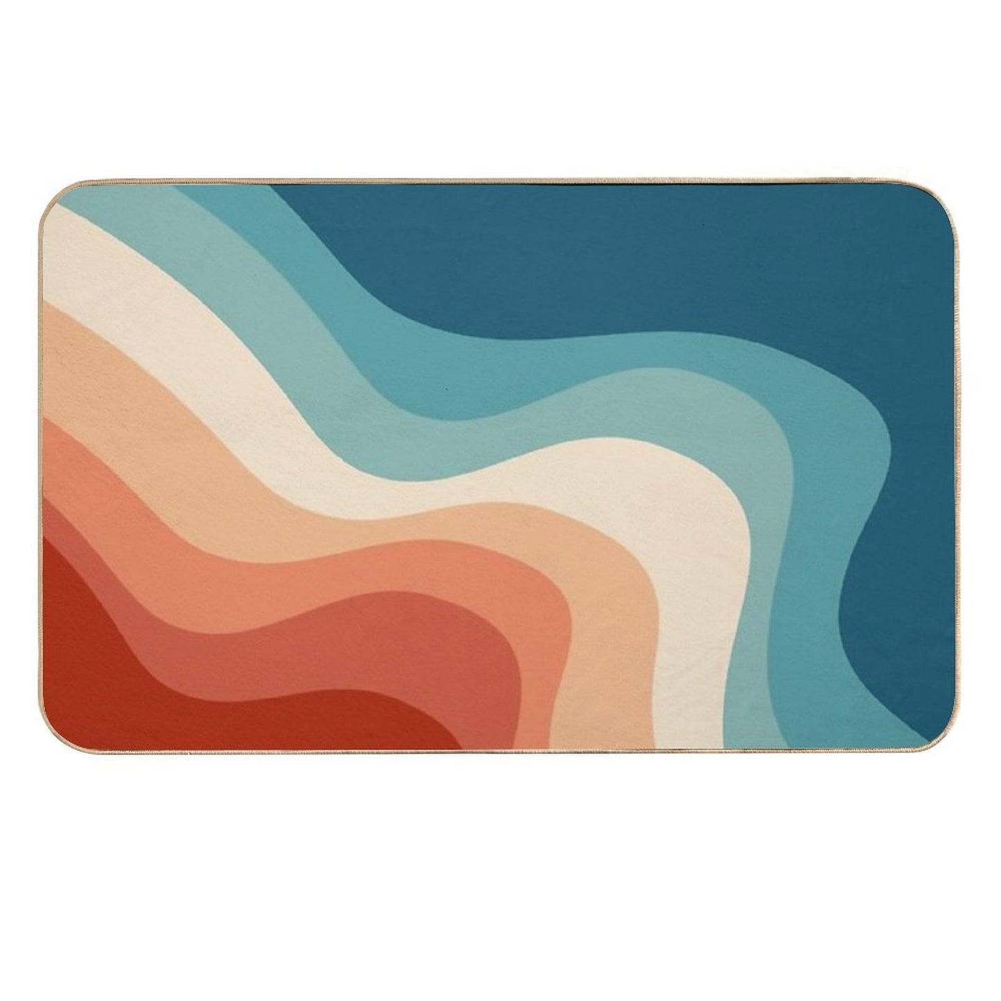 Retro Style Waves  Eco-Friendly Bath Mat