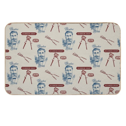 Vintage Barber Shop Mustache  Easy Maintenance Bath Mat