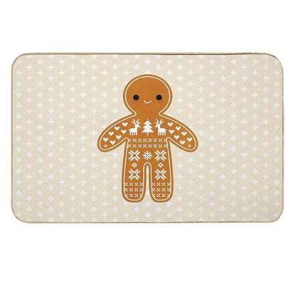 Sweater Pattern Gingerbread Cookie  Non-Slip Bath Mat