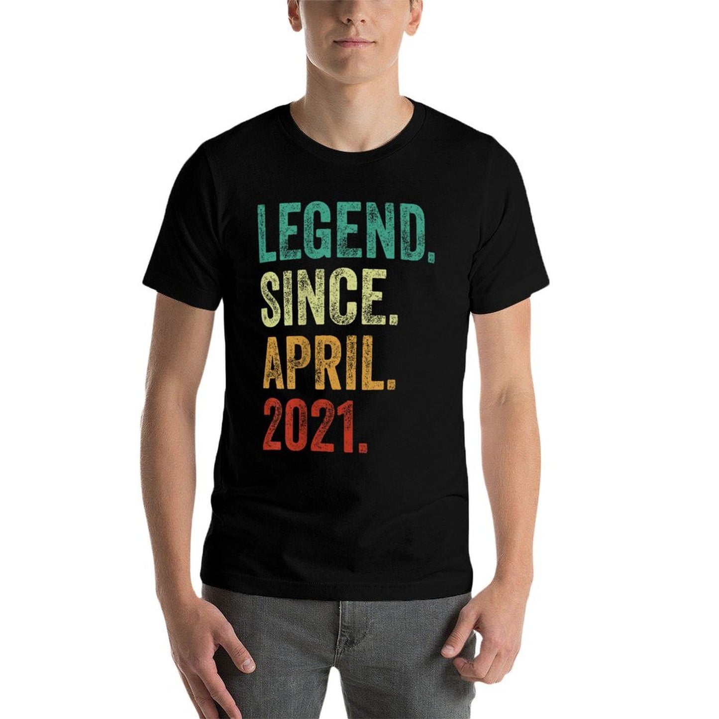 Kids 4 Years Old Legend Since April 2021 4th Birthday  Stretchy T-Shirt