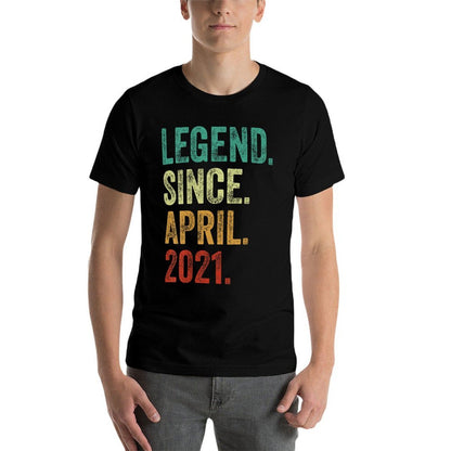 Kids 4 Years Old Legend Since April 2021 4th Birthday  Stretchy T-Shirt