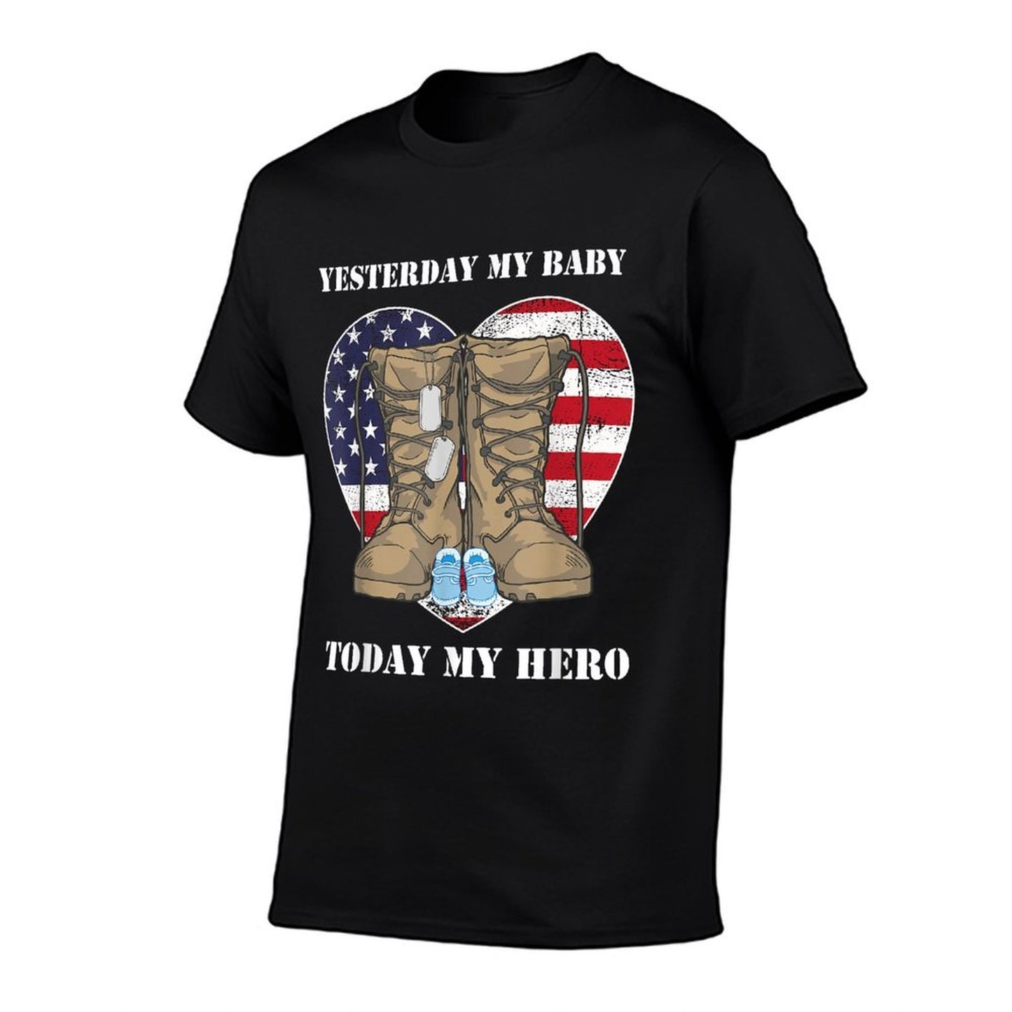 Yesterday My Baby Today My Hero Proud Military Parents Mom  Lightweight T-Shirt
