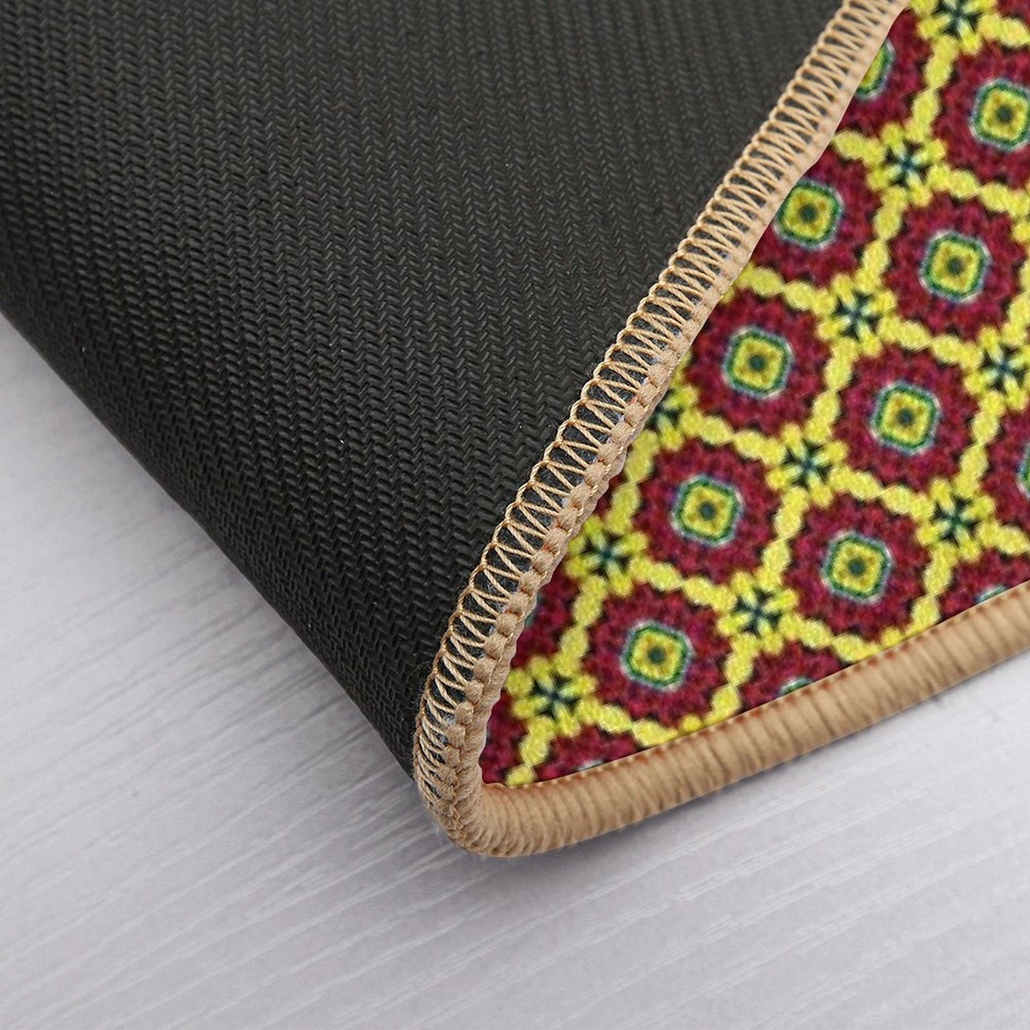 Golden Red Bouquet Grand Medallions  Long-Lasting Bath Mat