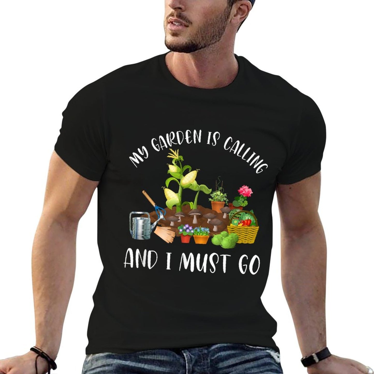 My Garden Is Calling And I Must Go Funny Gardener Gardening  Breathable T-Shirt