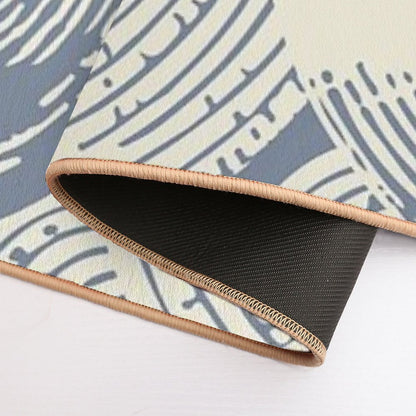 Shells And Swirls, Cool Gray And Cream  Repositionable Bath Mat