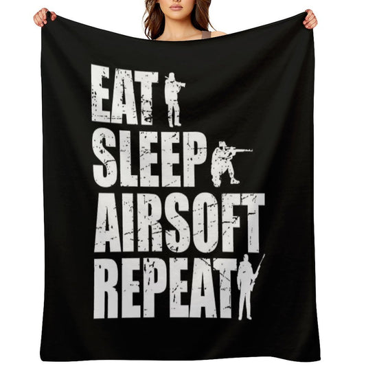 Eat Sleep Airsoft Repeat Eco-conscious Throw Blanket