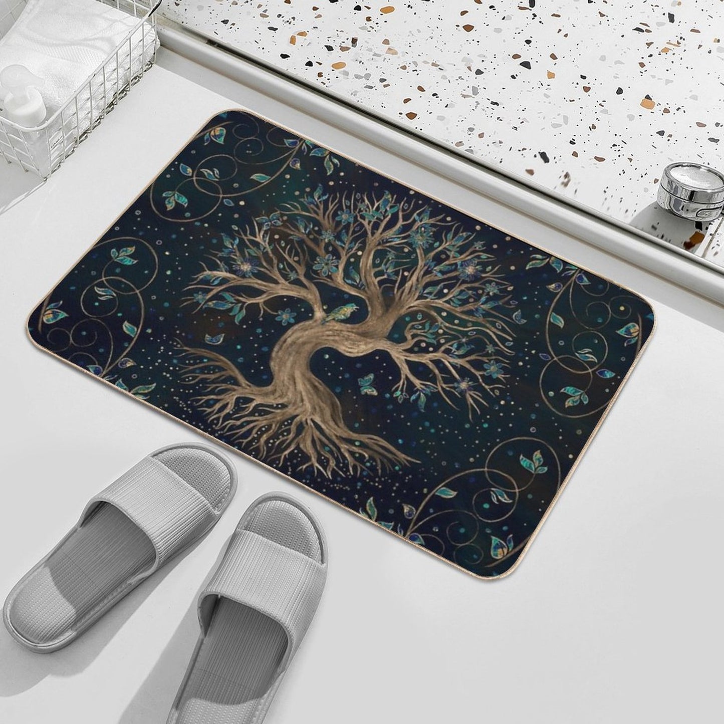 Tree of Life - Yggdrasil  Dirt-Trapping Bath Mat