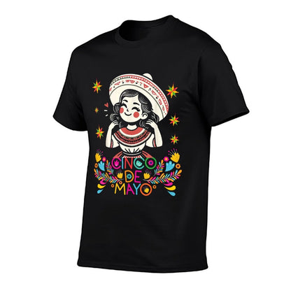 Cinco De Mayo Mexican Poncho 5 De Mayo Anime Cute Girl  Eco-friendly Material T-Shirt