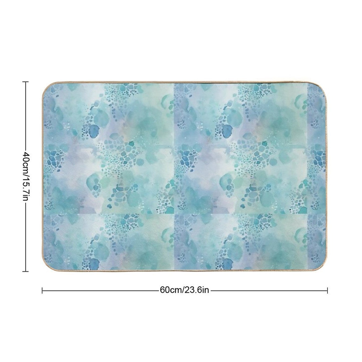 Ocean Abstract Aqua  Rapid-Drying Bath Mat