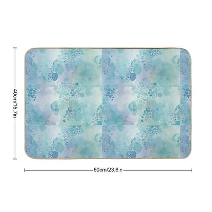 Ocean Abstract Aqua  Rapid-Drying Bath Mat