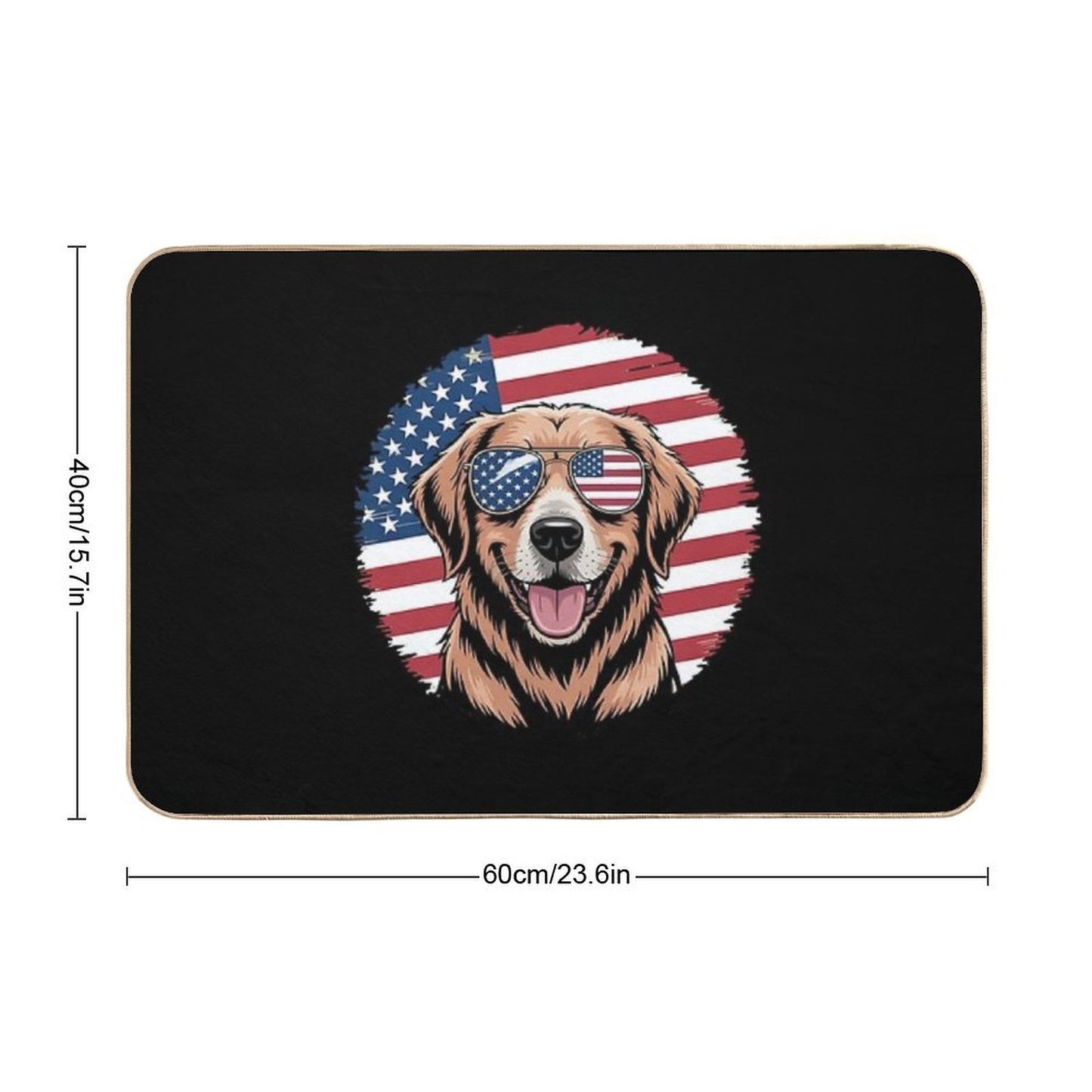 American Flag Golden Retriever USA Retro 4th Of July  Pet-Safe Bath Mat