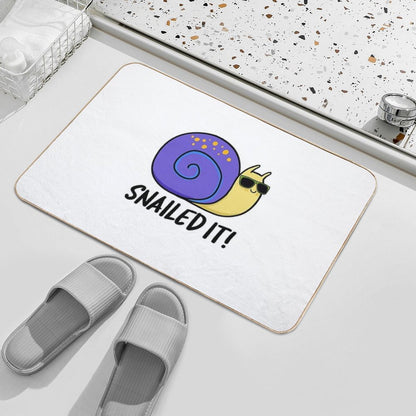 Snailed It Funny Snail Puns  Pet-Safe Bath Mat