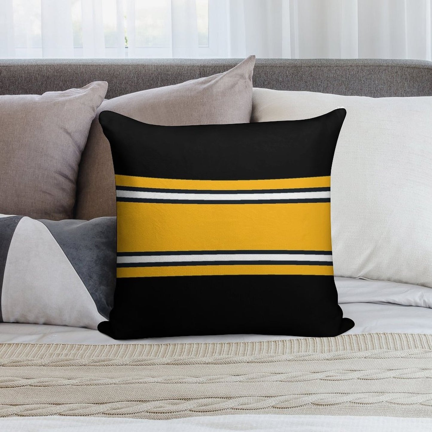 Pittsburgh Soft Short Plush Fabric Throw Pillow