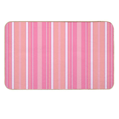 Cherry Blossom Slimming Effect Vertical Balanced Stripes Durable Bath Mat