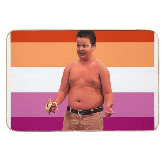 Lesbian Flag Gibby  Dirt-Trapping Bath Mat