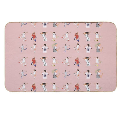 USWNT Players Pattern  Easy To Clean Bath Mat