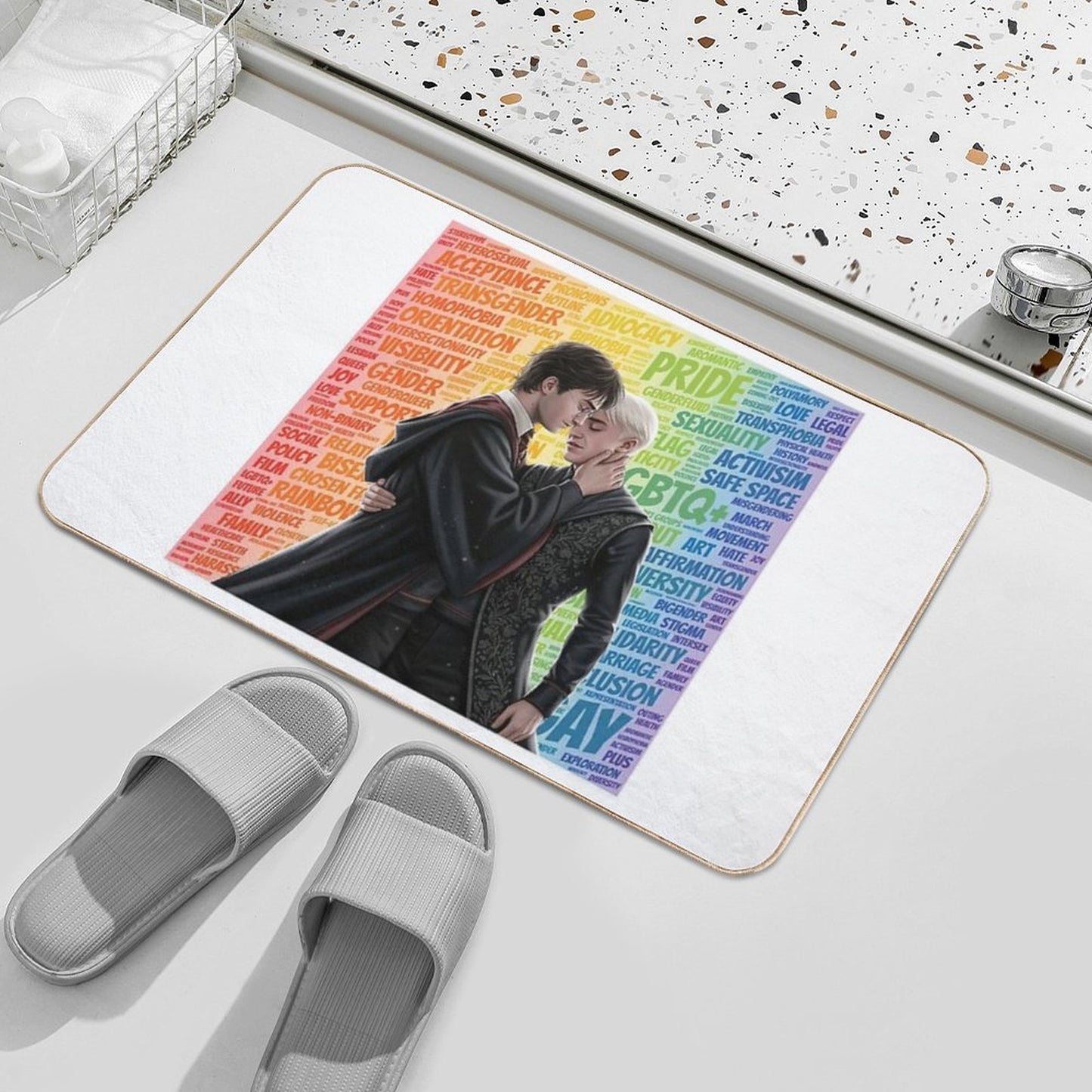 Magical Mischief & Mutual Pining A Rainbow Romance  Non-Slip Bath Mat