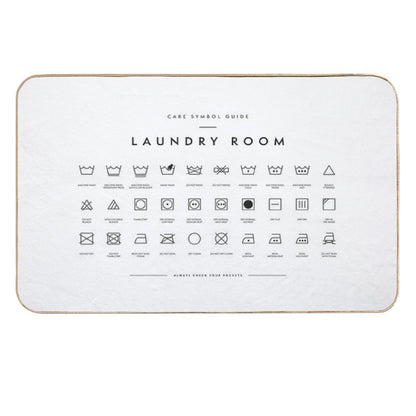 Laundry Room Symbols  Repositionable Bath Mat