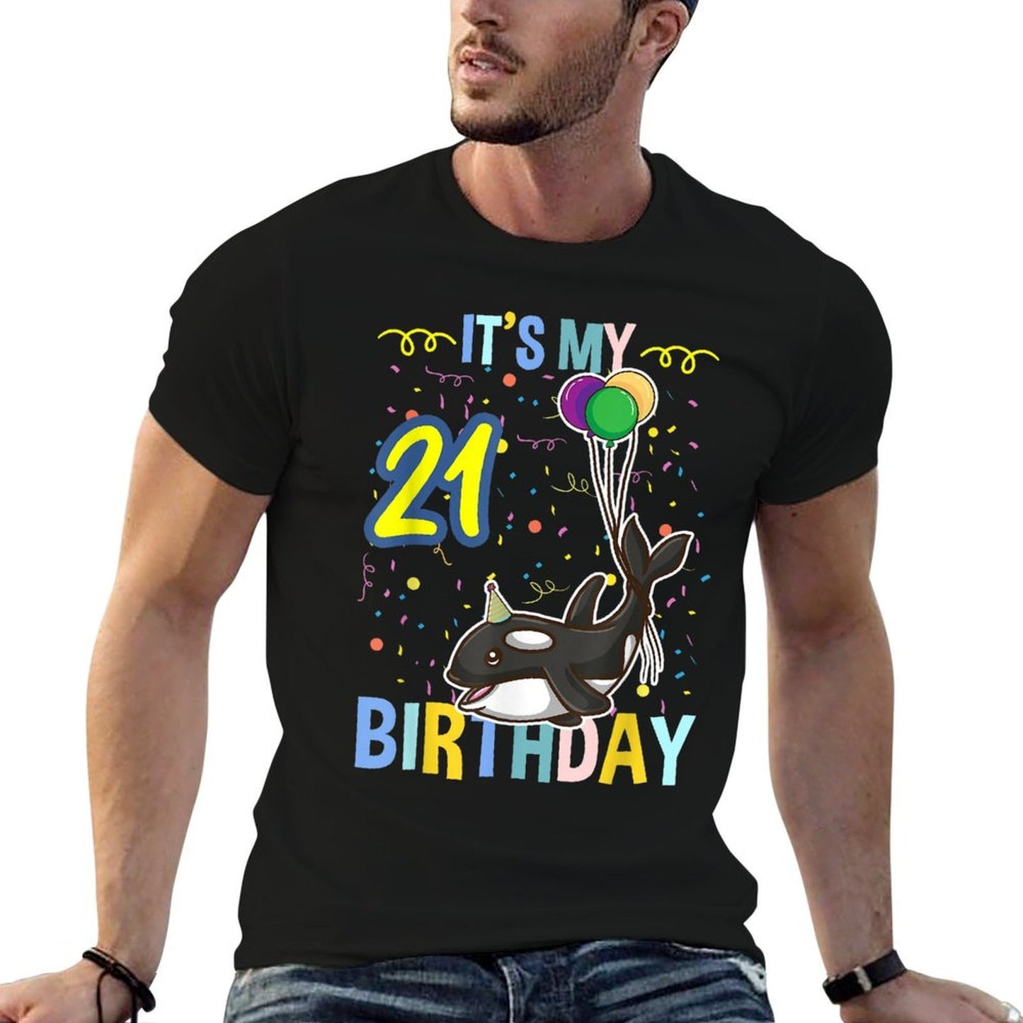 Its My 21st Birthday Orca Sea Animal  Easy-care T-Shirt