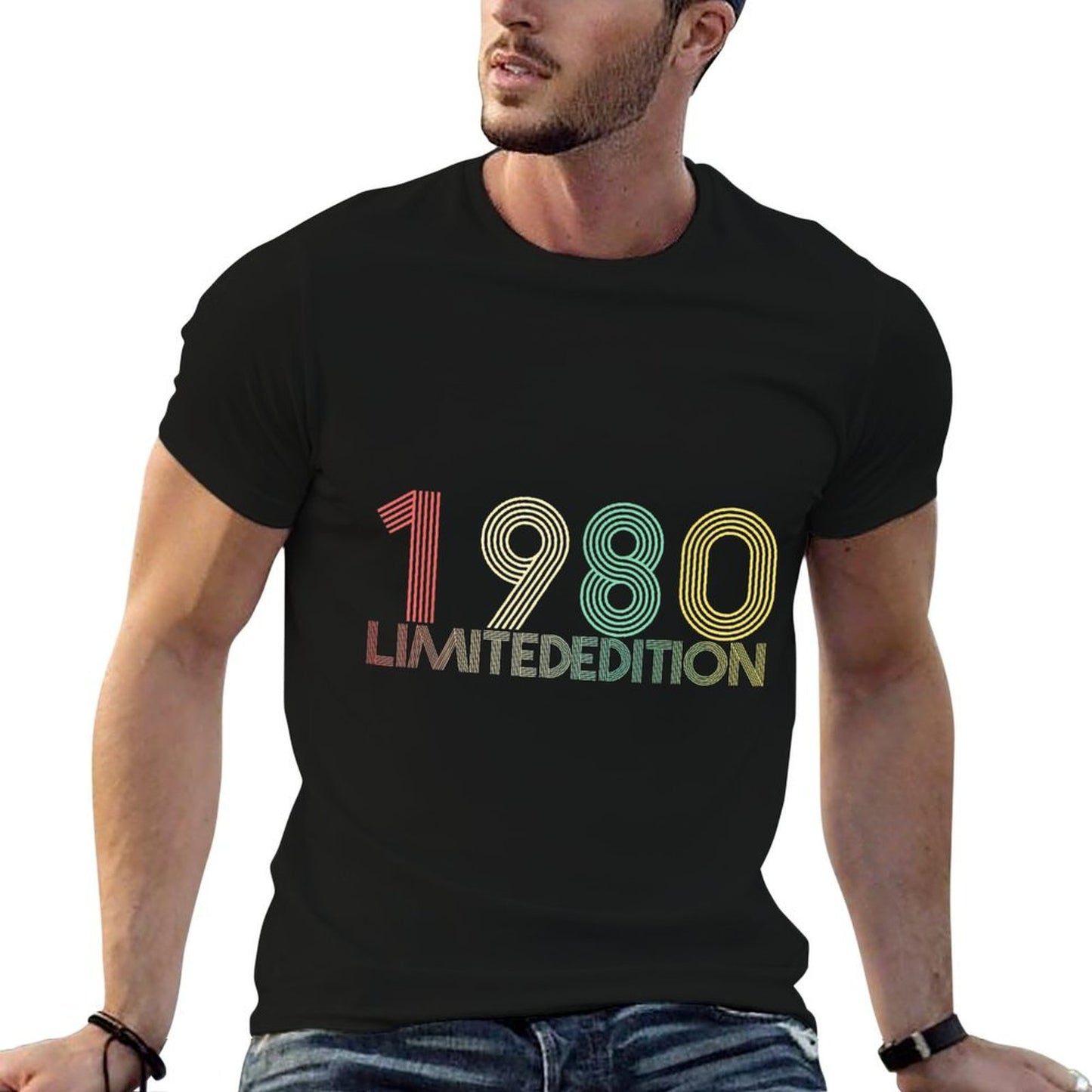 1980 40th Birthday Gift Vintage Retro Men Women 40 Years Old  Cotton T-Shirt