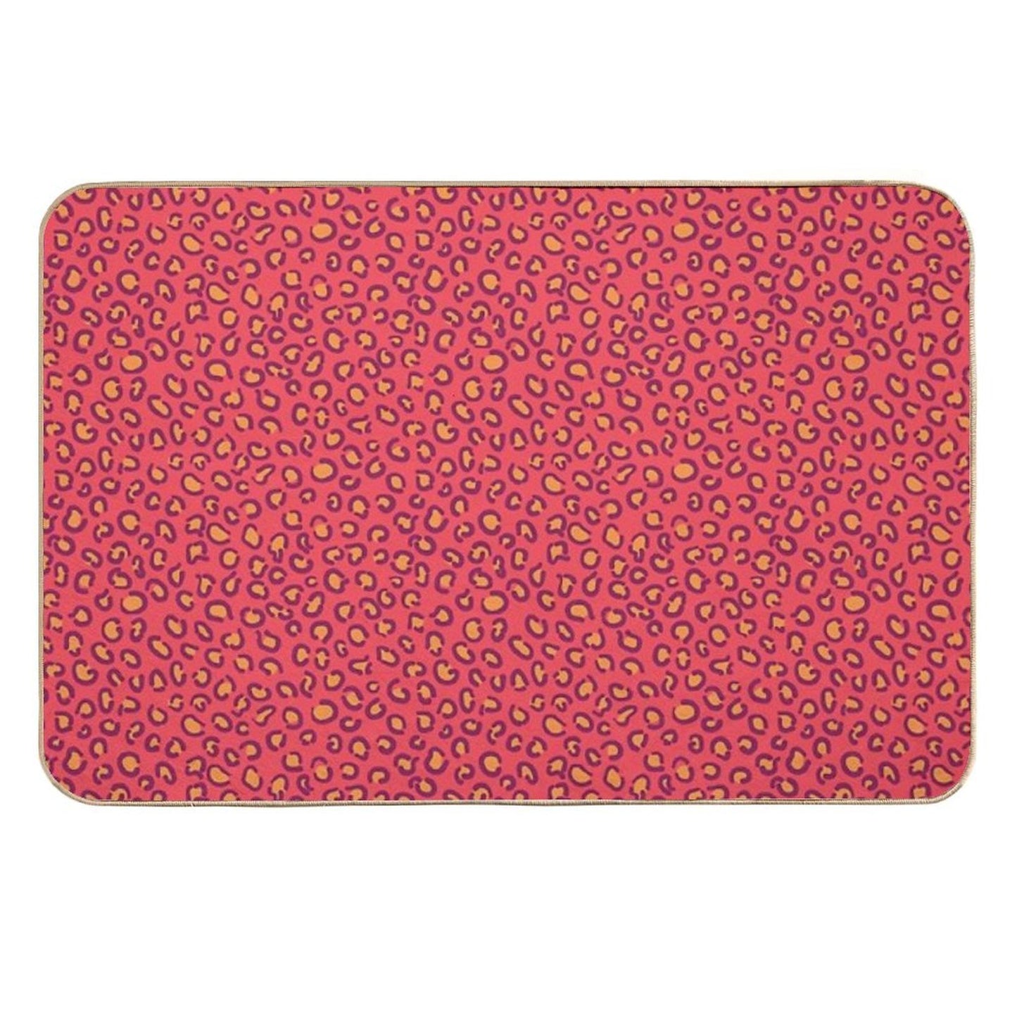 Orange Leopard  Stain-Proof Bath Mat