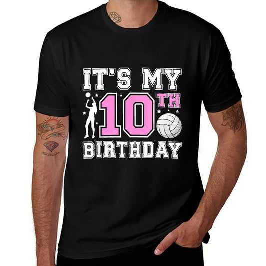 10th Birthday Volleyball Girl 10 Year Old Volleyball Player  Summer-ready Fabric T-Shirt