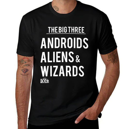 Marvel Falcon Winter Soldier Big 3 Androids Aliens  Wizards  Trendy Pattern T-Shirt