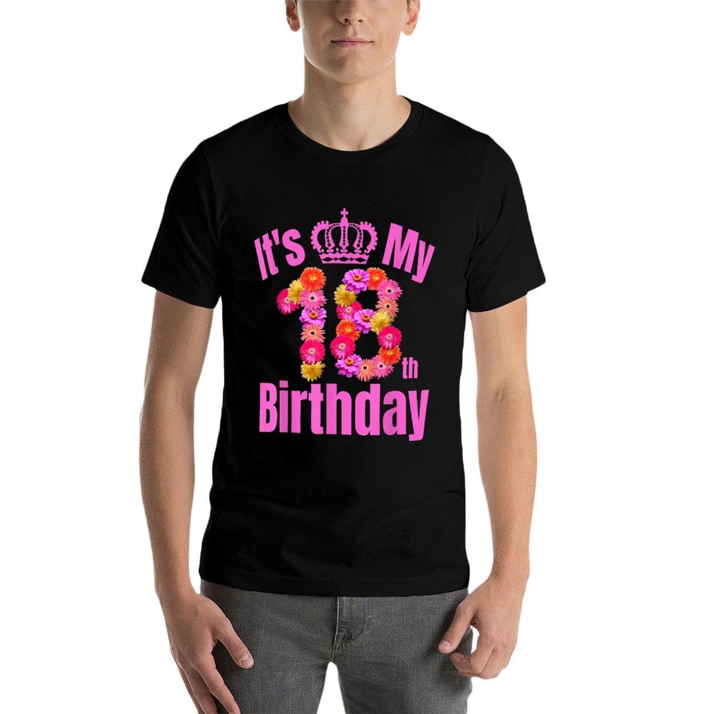 18 Year Old Birthday Girls Flower Its My 18th Birthday  Easy-care T-Shirt