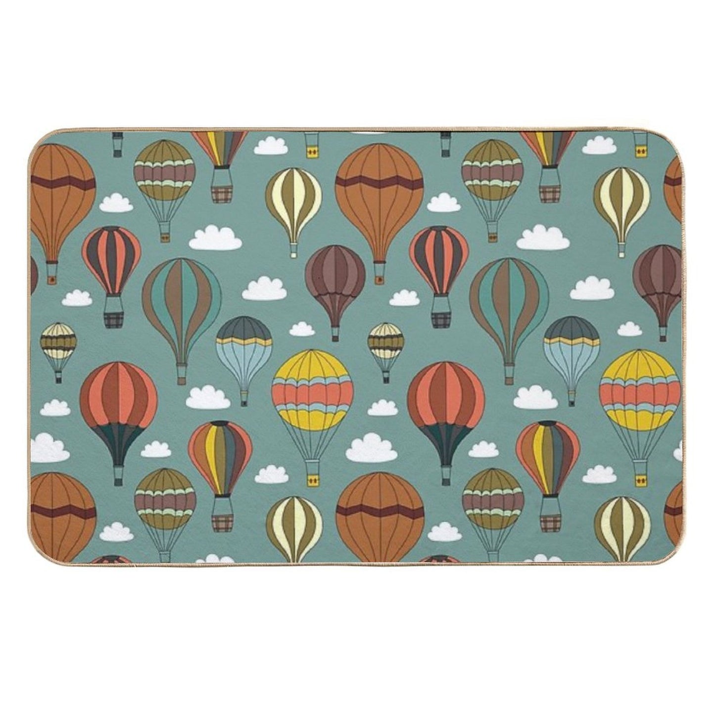 Vintage Hot Air Balloons  Long-Lasting Bath Mat