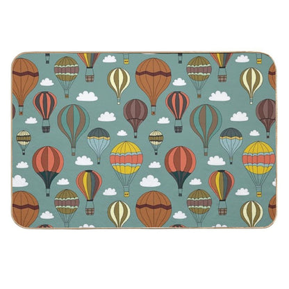 Vintage Hot Air Balloons  Long-Lasting Bath Mat