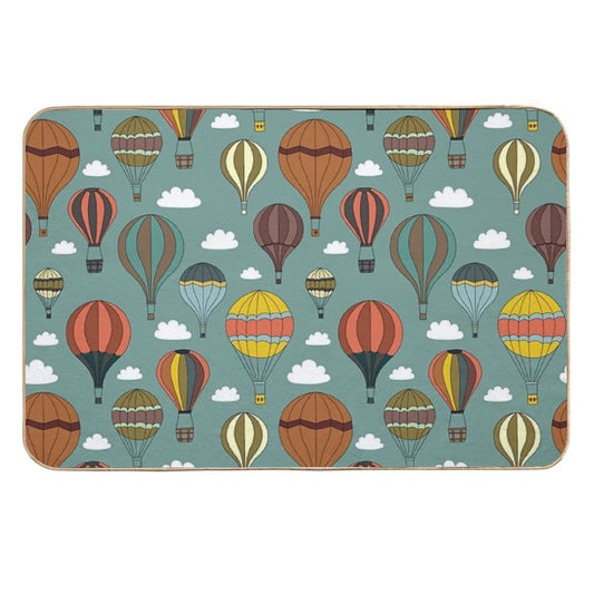 Vintage Hot Air Balloons  Long-Lasting Bath Mat