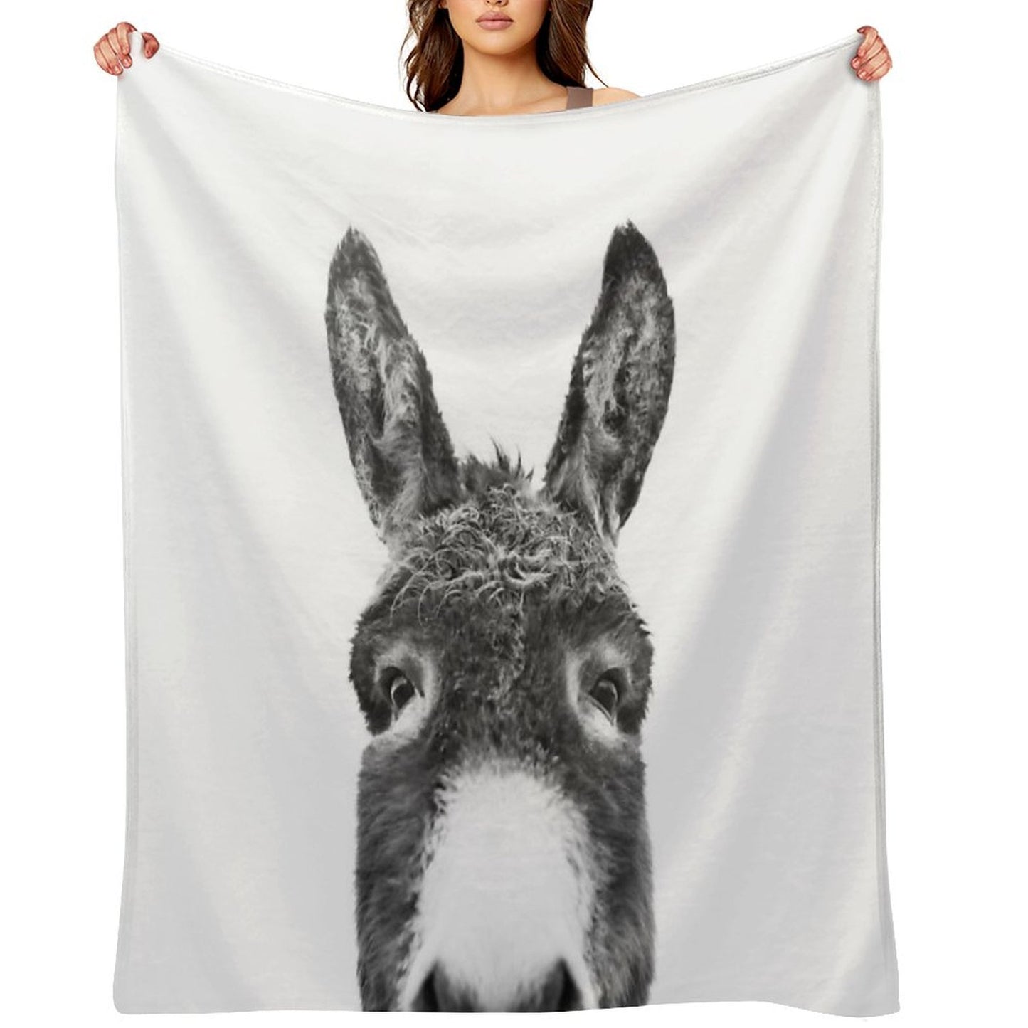 Peeking Donkey Multi-functional Throw Blanket