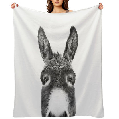 Peeking Donkey Multi-functional Throw Blanket