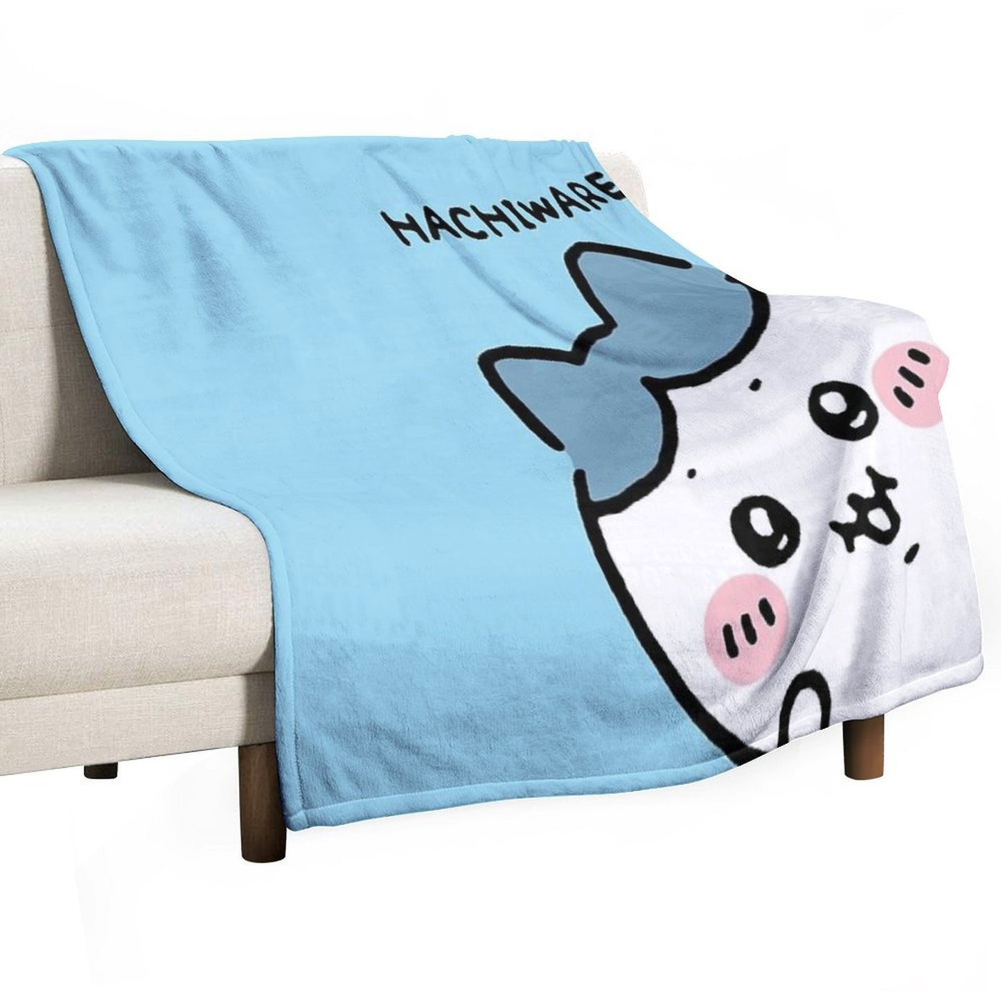 Peek A Boo Hachiware ハチワレ  Chiikawa ちいかわ Usagi うさぎ  Cute Kawaii Characters Bear Cat Rabbit Versatility Throw Blanket