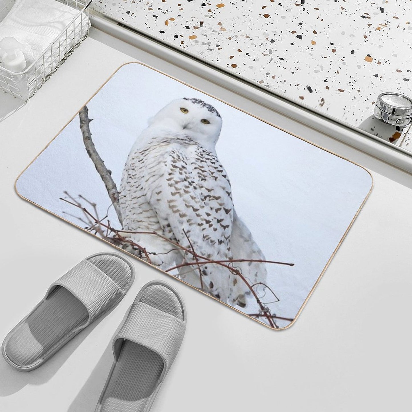 Snowy White Goddess  Dirt-Trapping Bath Mat