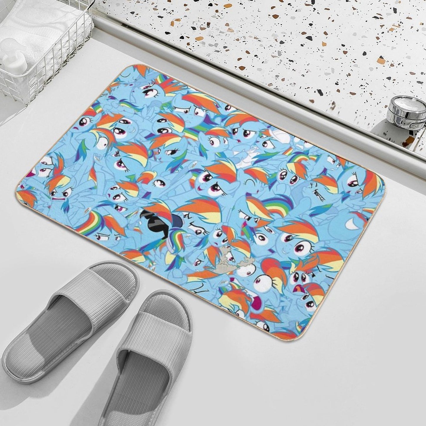 Rainbow Dash Mess  Pet-Safe Bath Mat