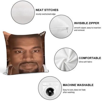 Kanye West Stretched Meme  TikTok Meme  Ye Soft Style Accent Throw Pillow