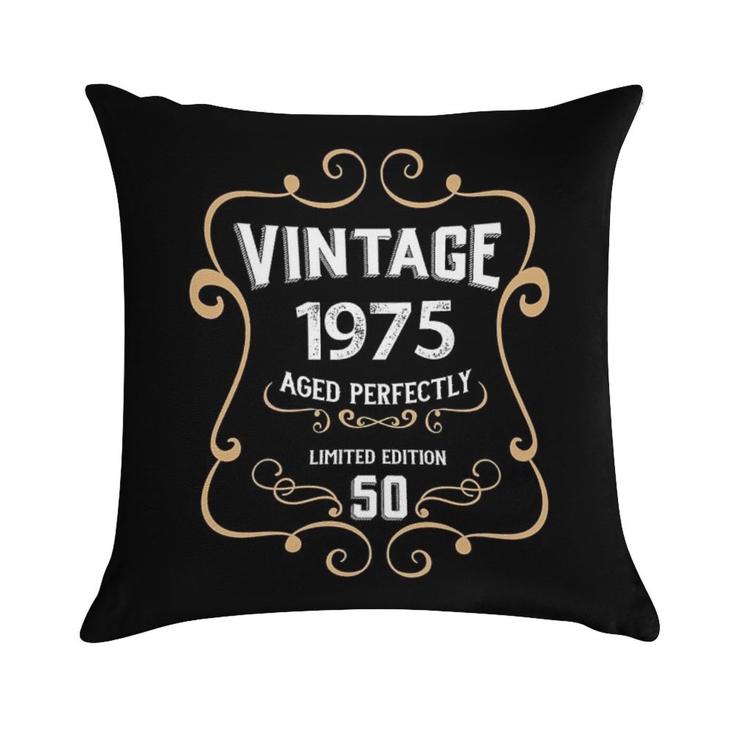 50th Birthday Vintage 1975 Aged Perfectly Gift Soft Reinforced Edging Throw Pillow