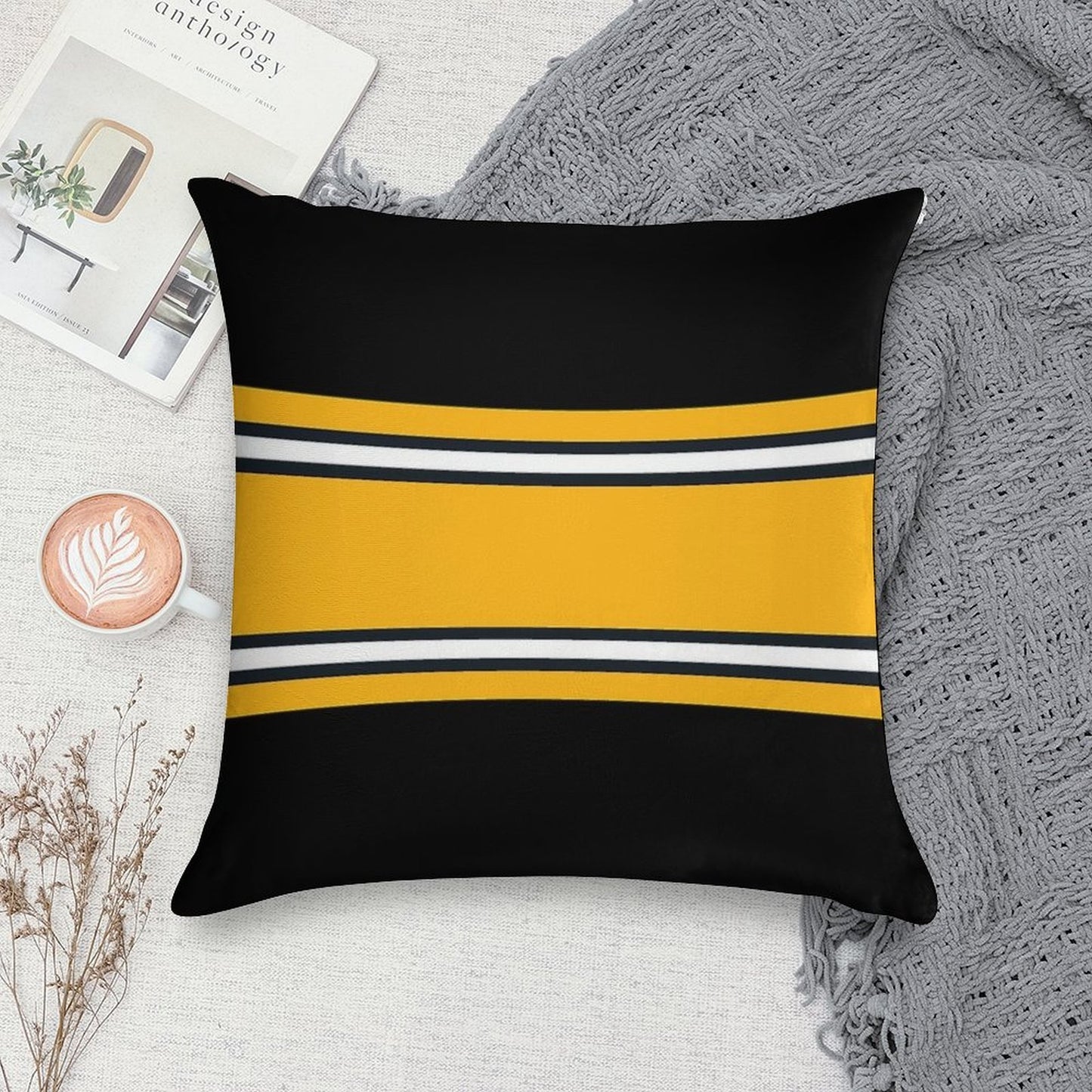 Pittsburgh Soft Short Plush Fabric Throw Pillow