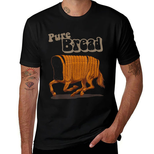 Vintage Funny Saying Pure Bread Retro Horse Meme Food Joke  Oversized Silhouette T-Shirt